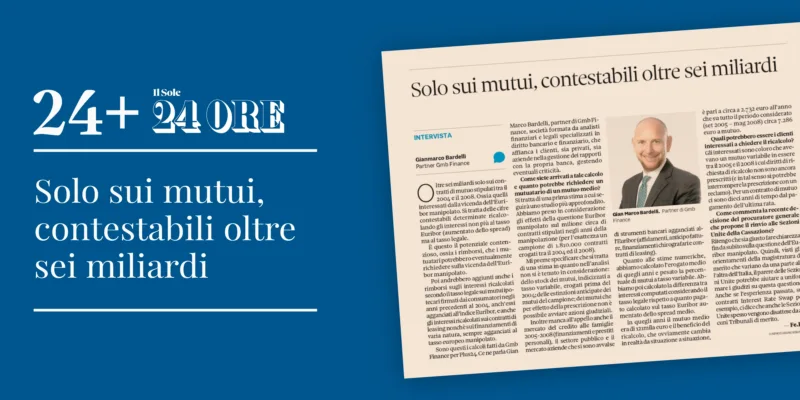 Il Sole 24 Ore intervista Gian Marco Bardelli sulla vicenda dell’Euribor manipolato